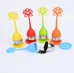 Creative Stainless Steel Lotus Tea Infuser Filter Silicone Strainer Teapot For Loose Leaf Herbal Strainers Kitchen Tool SN3881