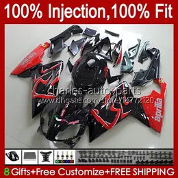 Injektion för Aprilia RS-125 RS4 RS125 06 07 08 09 10 11 69HC.90 RS125R RSV125 RS 125 2006 2008 2008 2009 2010 2011 Glansig svart OEM FAIRING