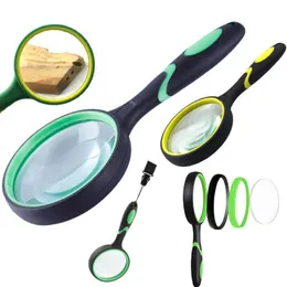 Rubber Microscope Anti-drop Reading Handheld Loupe Magnifying Glass, Supermarket with Hole Hanging Mobile Phone Magnifier Glass 50mm 65mm 75mm 90mm 100mm dismeter
