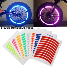 10PC Bike Reflective Stickers Waterproof Tire Applique Tape Safety Bright Strips Wheel Decals Children Balance Bicycle Accessory