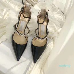 fashion Luxury Designer sandals Women's Summer banquet dress shoes high-heeled sexy pumps pointed toe sling back women shoe Top Quality f52