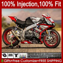 Wtryskiwanie owiewki dla Aprilia RSV4 RSV-1000 Silver Black RSV 1000 RSV1000 R RR 09 10 11 12 13 14 15 39NO.44 RSV1000RR 2000 2011 2012 2013 2014 2014 2015 RSV1000R 09-15 Zestaw