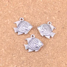 52pcs Antique Silver Bronze Plated fish goldfish Charms Pendant DIY Necklace Bracelet Bangle Findings 16*17mm