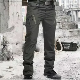 Mens Taktiska byxor Flera ficka Elasticitet Militär Utomhus Snabb Tacitcal Byxor Män Slim Fat Cargo Pant 5XL 211201