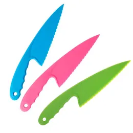 Cake Knife Kitchen Safety Cooking Children Practice Knives Plastic Serrated Baking Bread Kids Vegetable Salad & Pastry Tools235W