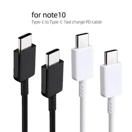 1,2m 3FT USB Tipo-C para Tipo C Cables Charge Fast para Samsung Galaxy S10 Nota 10 Plus Support PD Cordas Rápidas