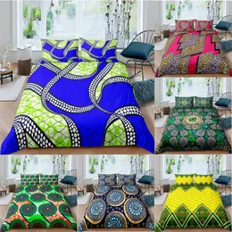 Exotic Geometric Duvet Cover Set Luxury Mandala Bedding Colorful Abstract Art Quilt Queen Bed Teens Drop 210615