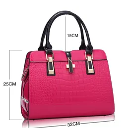 Moda Saco Das Mulheres Lazer Ao Ar Livre All-Match Patent Leather Senhora Totes Bolsas De Crocodilo Padrão De Alta Capacidade Bolsa