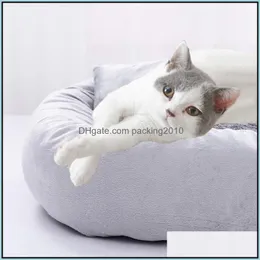 Cat Home Gardencat Camas Móveis Casa de Cama Redonda Casa Macio Pet Pet Nest Inverno Cão Quente Dormindo Mat Supplies Supplies Drop entrega 2021 Twl