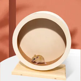 Маленькие припасы животных Деревянные беговые колесные тренировочные тишины Gerbil Mice Rotatory Cage Cage Actorious Mute роликовый игрушечный хомяк