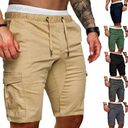 Menshorts lastbyxor Män Summer Shorts Casual Solid Pocket Workout Pants Jogger Trousers Plus Size M-XXL