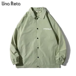 Una Reta Baseball Jacket Men Single-Breasted Hip Hop Women Jacket Coat Men Streetwear Casual Plus Size Men's Spring Jacket 211025