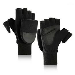 Five Fingers Gloves Trendy Men Touch Screen Casual Geometry Fingerless Winter Autumn Warm Mittens 1