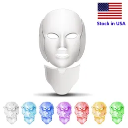 Doskonała jakość 7 kolorów Maska twarzy LED z szyją skóra odmładzanie twarzy Pielęgnacja leczenia kosmetyczne Anti trądzik terapia instrument wybielający