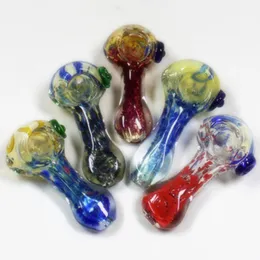 Colorful Handmade Mini Cool Pipes Pyrex Thick Glass Dry Herb Tobacco Smoking Handpipe Oil Rigs Innovative Design Luxury Decoration Filter Holder DHL Free