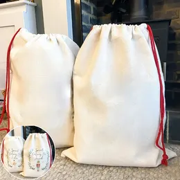 昇華空白クリスマスサンタ袋モノグラム可能なクリスマスギフトバッグSACK DIY巾着バッグバルクXDD24822