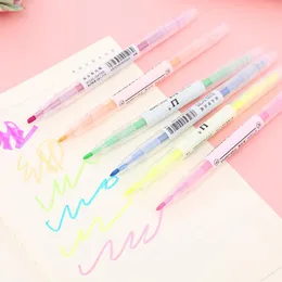 Highlighters 6/12 Colors Set Pastel Markers Dual Tip Fluorescent Pen For Art Drawing Doodling Marking School Office Stationery