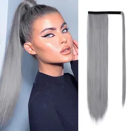 100% real hair gray silver Humanhair dark salt and pepper grey scrunchie extension ponytail ideal add length 120g