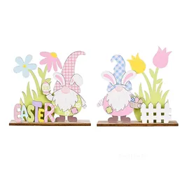 Party Supplies Easter Decoration Szwedzki Gnome Wood Tabletop Ornament Decor Stół Ręcznie Zabawki Wakacje Dzieci Prezent T2i53436