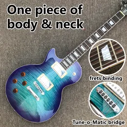 Left hand guitar , One piece of body & neck, Frets binding, Tune-o-Matic bridge electric guitar,