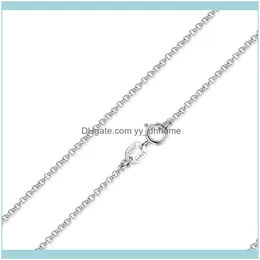 Necklaces & Pendants Jewelry10Pcs/Lot 100% Authentic 925 Sterling Sier 1Mm Link Rolo Chains Necklace 16",18",Women Chain Girls Jewelry,925 D