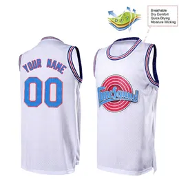 Custom Diy Design Movie Space Jam Varje antal Jersey 00 Mesh Basketball Sweatshirt Personifierad sömnad Team Namn och numbe 2021