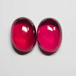 12 * 16mm 5 sztuk / dużo wysokiej jakości Czerwony Kamień Owalny Flatback Cabochon Ruby Corundum do biżuterii H1015