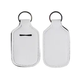 Sublimation Blank Keychain Hand Sanitizer Holder for 1oz Bottle DIY Heat Transfer Customized Pendant with bottle A12