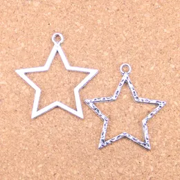 43 sztuk Antique Srebrny Bronze Plated Hollow Star Charms Wisiorek DIY Naszyjnik Bransoletka Bransoletka Ustalenia 37 * 35mm