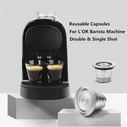 L'またはBarista LM8012のための詰め替え可能なステンレス鋼XXL二重シングルコーヒーカプセルポッドLor Machine 210712のための機械のコーヒーフィルター