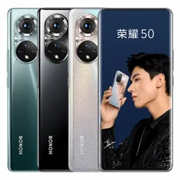 オリジナルのHuawei Honor 50 5g携帯電話12GB RAM 256GB ROM Snapdragon 778G 108.0MP NFC 4300mAh Android 6.57 "OLED Curvedフルスクリーン指紋IDフェイススマート携帯電話