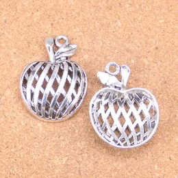 17pcs Antique Silver Bronze Plated hollow apple Charms Pendant DIY Necklace Bracelet Bangle Findings 38*29mm