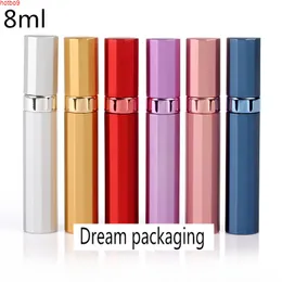 50pcs Travel Refillable Perfume Atomizer Spray Metal Case Glass Tank 8ml Bottle Aluminum Nozzle Bottlesgoods