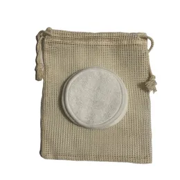 Bamboo Fiber Makeup Remove Pads Scrubber Cotton Storage Bag Drawstring Net Soap Holder