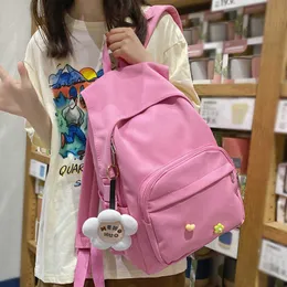 DCIMOR New Kawaii Nylon Women Backpack Female Candy Color Guard Against Theft Knapsack Teen Girls School Bag Travel Mochila Y0804