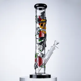 Straight Tube Bong Unika glas Bongs Handcraft Hookahs Vattenrör Watepipes 18mm Kvinna Joint med skål GID17