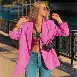 BLSQR Pure Cotton Loose Women Suit Jacket Spring Summer Female Outerwear Elegant Chic Single-breasted Blazer Femme 211006