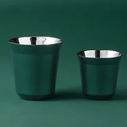 304 Rostfritt stålkapsel dubbelisoleringsartiklar Set kaffefat ölmugg bar dricka latte cup