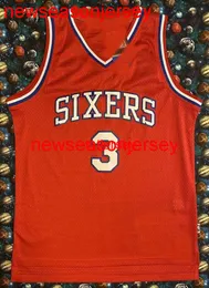 100 ٪ مخيط #3 Allen Iverson كرة السلة Jersey Red Mens Women Youth Number Nume Name Jerseys XS-6XL