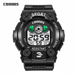 Moda Uomo Uomo quadrante grande bambini Studenti Orologi Sport all'ingrosso Carino studente LED Orologio da polso multifunzione elettronico da regalo per feste digitali