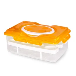 24 Grid Egg Sharping Box Crisper Crisper Container Organizator Wygodna podwójna warstwa Pudełka z tworzyw sztucznych Wielofunkcyjne produkty kuchenne 211110