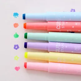 Highlighters Coloffice Colorful Creative Multi-functional Candy-colored Pen Exotic Highlighter Colored Marker School Supplies Wrtting 1PC