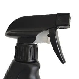500ml stor påfyllningsbar 16oz Sprayflaskor Svart färg plastförpackningsflaskor för rengöring av aromaterapi eterisk olja med utlösningsspray