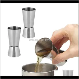 Barware Kitchen ، Home Home Garden Drop Dropency 2021 15/30ml أو 25/50ml من الفولاذ المقاوم للصدأ كوكتيل شاكر كوب مزدوج S raint measure j