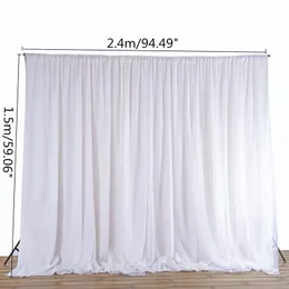 Party Decoration White Transparent Sheer Ice Silk Cloth Drapes Panels Hanging Curtains Po Backdrop Wedding Events DIY Textile