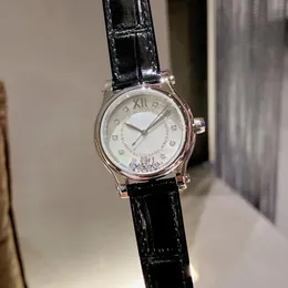 Wristwatches Marka Casual Office Zegarek Kwarcowy Kobiety Luksusowy Kryształ Skórzany Pasek Kamień Formalna Odzież Biżuteria Prezent