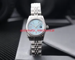 Wysokiej jakości wielokolorowy Watch Lady Watch 28 mm Diamentowy ramka ze stali nierdzewnej Automatyczna Sapphire Sapphire Perpetual WomensWatches AR338