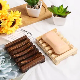 Wooden Soap Dish tray Holder Rack Box storage Container Bath Shower Plate Bathroom Supplies 2 colors for option