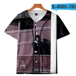 Erkekler Beyzbol Forması 3D T-shirt Baskılı Düğme Gömlek Unisex Yaz Rahat Destekler Hip Hop Tişört Gençler 081