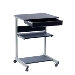 US Stock Furniture Techni Mobili Rolling Laptop Cart met opslag, grafiet